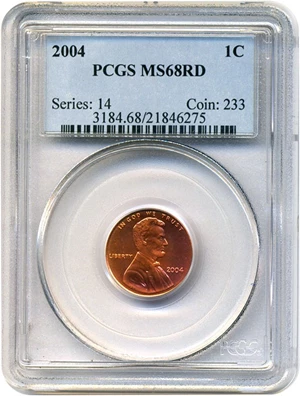image for: 2004 1c PCGS MS68 RD