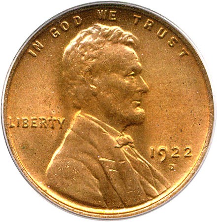 image for: 1922-D 1c PCGS MS65 RD