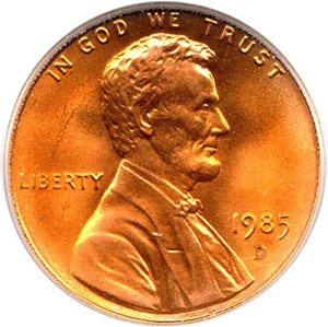 image for: 1985-D 1c PCGS MS67 RD