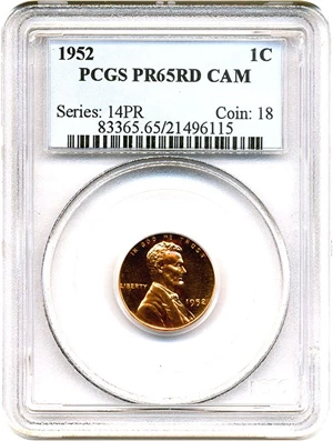 image for: 1952 1c PCGS Proof 65 RD Cameo