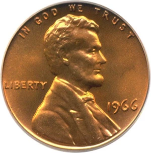 image for: 1966 1c PCGS MS68 RD (SMS)