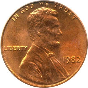 image for: 1982 1c PCGS MS67 RD (Zinc, Large Date)