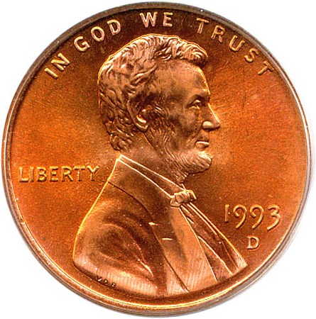 image for: 1993-D 1c PCGS MS67 RD