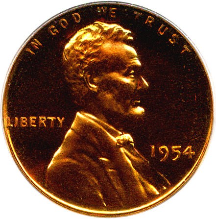 image for: 1954 1c PCGS Proof 67 RD Cameo
