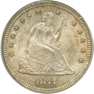 image for: 1877-CC 25c PCGS/CAC MS64