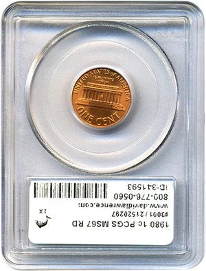 image for: 1980 1c PCGS MS67 RD