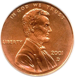 image for: 2001-D 1c PCGS MS68 RD
