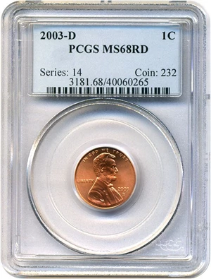 image for: 2003-D 1c PCGS MS68 RD
