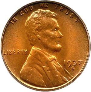 image for: 1937-S 1c PCGS MS67 RD