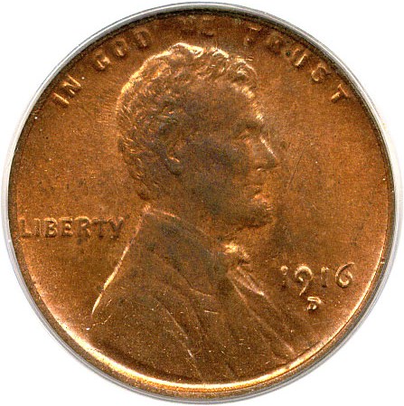 image for: 1916-D 1c PCGS MS64 RD OGH