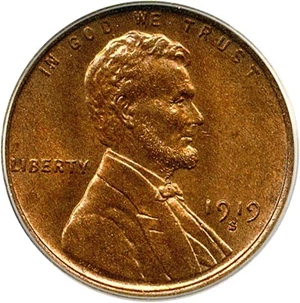 image for: 1919-S 1c PCGS MS64 RD
