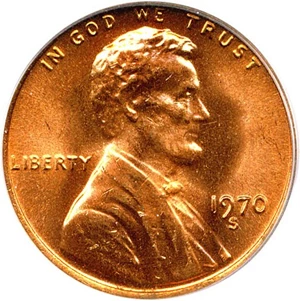 image for: 1970-S 1c PCGS MS66 RD (Large Date)