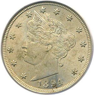 image for: 1894 5c PCGS MS63