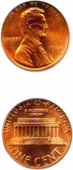 image for: 1984 1c PCGS MS68 RD