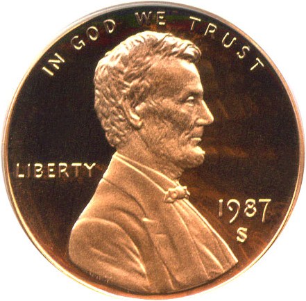 image for: 1987-S 1c PCGS Proof 69 RD DCameo