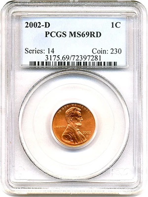 image for: 2002-D 1c PCGS MS69 RD