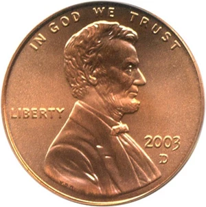 image for: 2003-D 1c PCGS MS68 RD