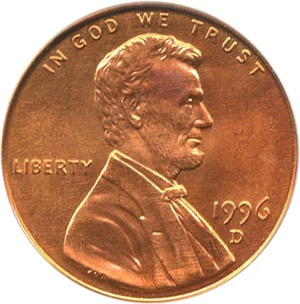 image for: 1996-D 1c PCGS MS67 RD