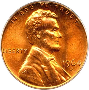 image for: 1964-D 1c PCGS MS66 RD