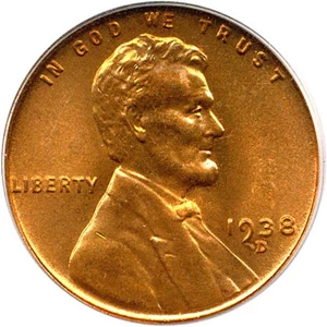 image for: 1938-D 1c PCGS MS67 RD