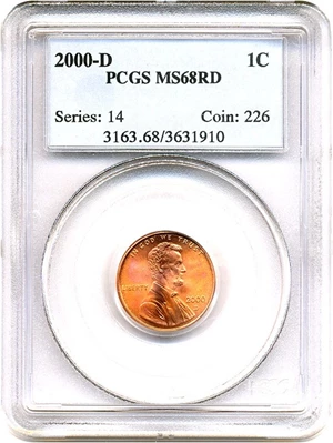 image for: 2000-D 1c PCGS MS68 RD