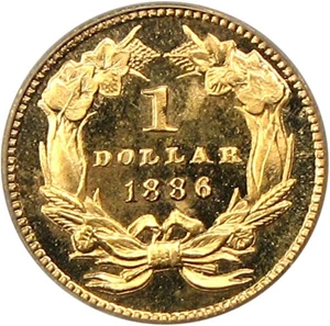 image for: 1886 G$1 PCGS/CAC Proof 64+ Cameo