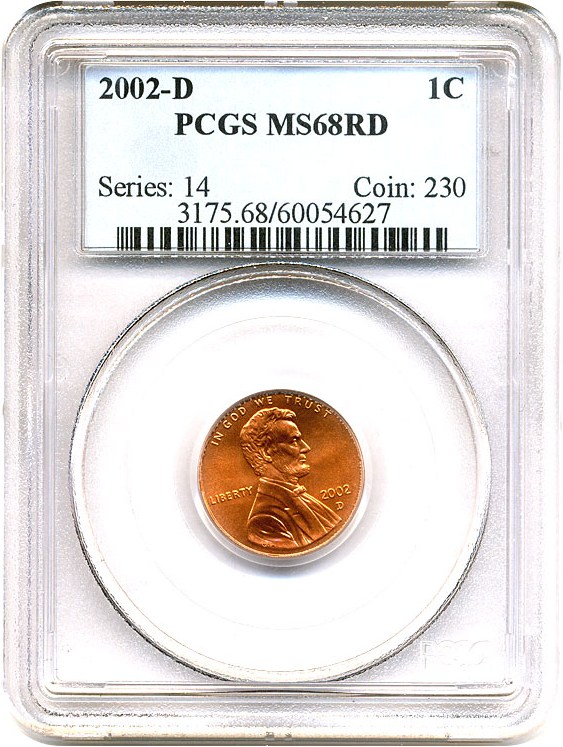 image for: 2002-D 1c PCGS MS68 RD