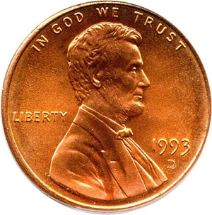 image for: 1993-D 1c PCGS MS68 RD