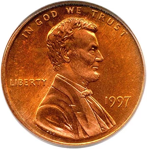 image for: 1997 1c PCGS MS67 RD