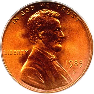 image for: 1985-D 1c PCGS MS68 RD