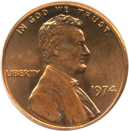 image for: 1974 1c PCGS MS66 RD OGH