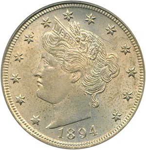 image for: 1894 5c PCGS MS63