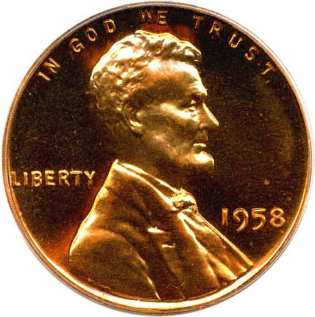 image for: 1958 1c PCGS Proof 67 RD Cameo