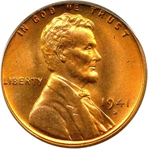 image for: 1941-S 1c PCGS/CAC MS67 RD