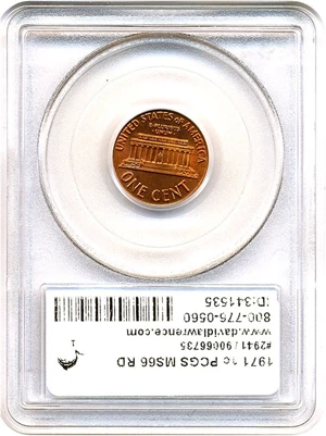 image for: 1971 1c PCGS MS66 RD