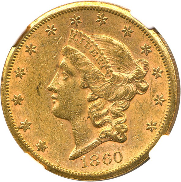 image for: 1860-S $20 NGC/CAC AU58