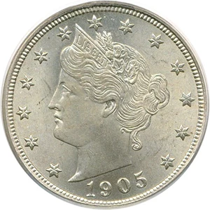 image for: 1905 5c PCGS/CAC MS65 OGH