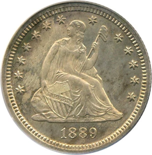 image for: 1889 25c PCGS Proof 65 Cameo