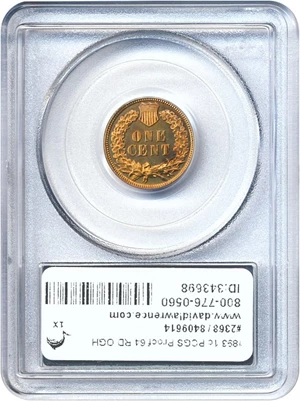 image for: 1893 1c PCGS Proof 64 RD OGH