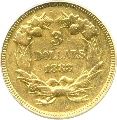 image for: 1883 $3 ANACS VF30 Details (Scratched-Polished)