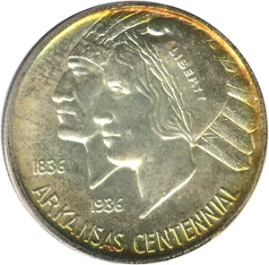 image for: 1939-D Arkansas 50c PCGS MS65+ * Color *