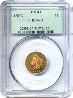 image for: 1893 1c PCGS Proof 64 RD OGH