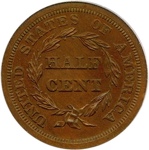 image for: 1856 1/2c PCGS/CAC Proof 64 BN