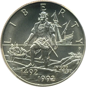 image for: 1992-D 50c PCGS MS70 (Columbus)