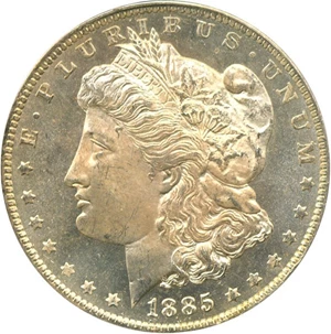 image for: 1885-O $1 PCGS MS65 DMPL OGH