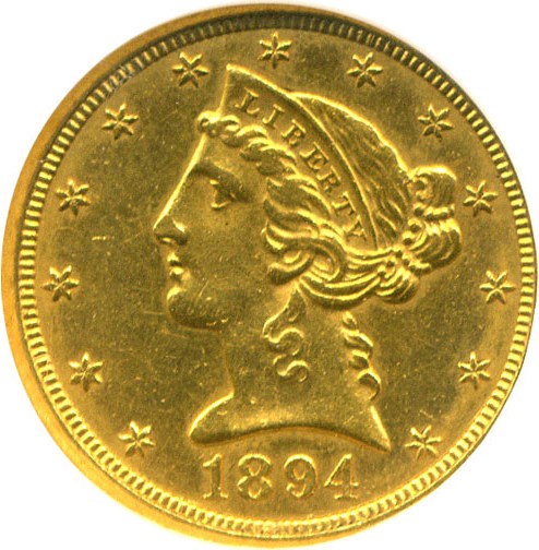 image for: 1894-O $5 NGC AU58