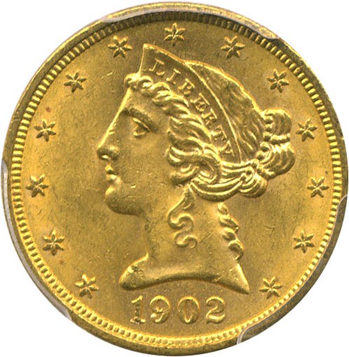 image for: 1902 $5 PCGS/CAC MS63