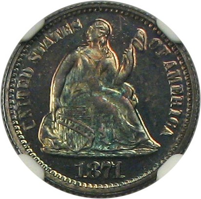 image for: 1871 H10c NGC/CAC Proof 65 * Deep Colorful Toning *