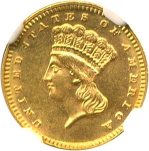 image for: 1887 G$1 NGC/CAC MS62