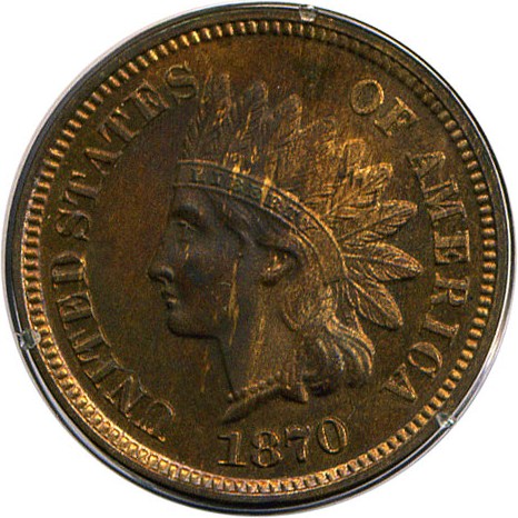 image for: 1870 1c PCGS Proof 63 BN * Rattler *